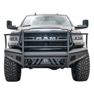 Fab Fours DR19-Q4460-1 Black Steel Elite Front Bumper with Full Grill Guard for Dodge Ram 2500/3500 2019-2020