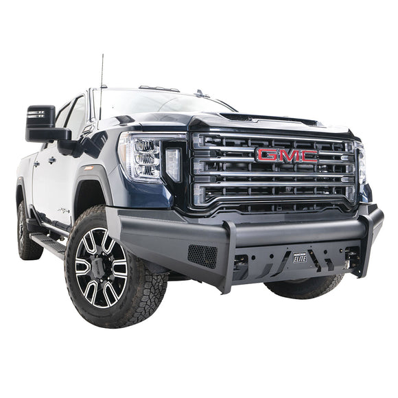 Fab Fours GM20-Q5061-1 Black Steel Elite Front Bumper with No Guard for GMC Sierra 2500/3500 2020