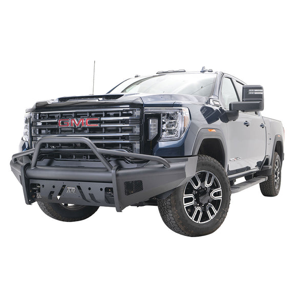 Fab Fours GM20-Q5062-1 Black Steel Elite Front Bumper with Pre-Runner Guard for GMC Sierra 2500/3500 2020